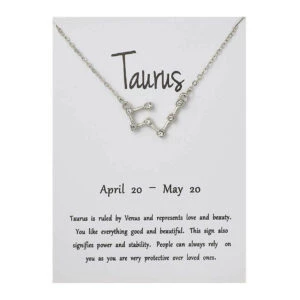 Stjärntecken Halsband Oxen Taurus Gåvohalsband Silver