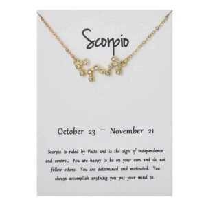 Stjärntecken Halsband Skorpionen Scorpio Gåvohalsband Guld