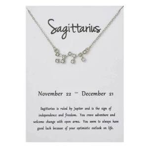 Stjärntecken Halsband Skytten Sagittarius Gåvohalsband Silver