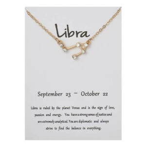 Stjärntecken Halsband Vågen Libra Gåvohalsband Guld
