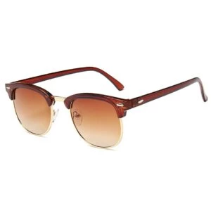 Bruna Clubmaster Solglasögon Brunt Glas