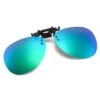 Clip-on Aviator Solglasögon Pilotglasögon Grönt Spegelglas