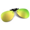 Clip-on Aviator Solglasögon Pilotglasögon Guld Spegelglas