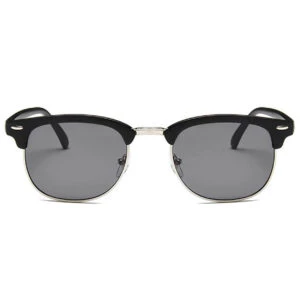 Mattsvarta Clubmaster Solglasögon Svart Glas