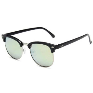 Svarta Clubmaster Solglasögon Guld Spegelglas