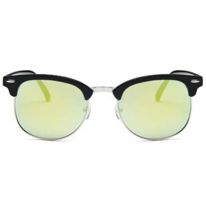 Svarta Clubmaster Solglasögon Guld Spegelglas