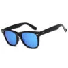Svarta Wayfarer Solglasögon Blått Spegelglas