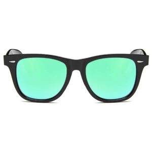 Svarta Wayfarer Solglasögon Blått Spegelglas