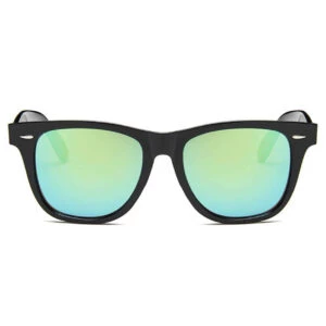 Svarta Wayfarer Solglasögon Blått Spegelglas