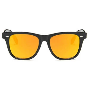 Svarta Wayfarer Solglasögon Blått Spegelglas