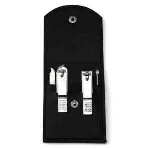 Litet Manikyrset 4 Delar Nagelklippare Nagelkit Etui Svart