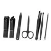 Svart manikyrset 7 delar - nagelklippare nagelkit etui