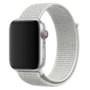 Vitt Apple Watch Nylonarmband Sportloop Kardborreband