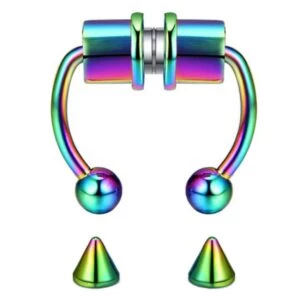 Magnetisk Fake Näsring Septum Näspiercing Flerfärgad