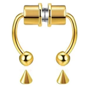 Magnetisk Fake Näsring Septum Näspiercing Guld