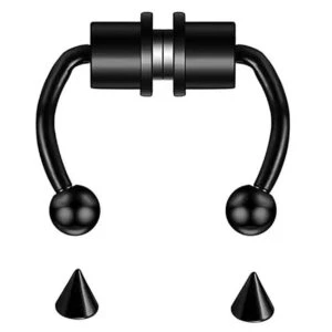 Magnetisk Fake Näsring Septum Näspiercing Svart