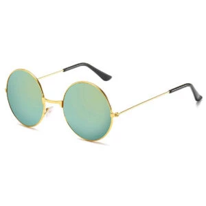 Runda Solglasögon Guld Spegelglas