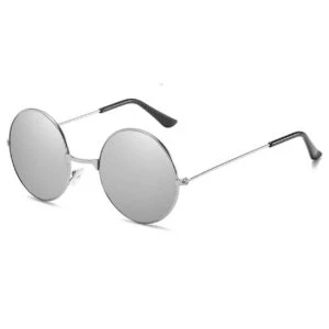 Runda Solglasögon Silver Spegelglas