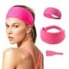 Yoga pannband hårband för sport träning rosa