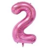 Enorm 102cm Sifferballong Rosa Metallic Nummer 2 Ballong