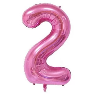 Enorm 102cm Sifferballong Rosa Metallic Nummer 2 Ballong