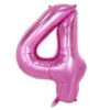 Enorm 102cm Sifferballong Rosa Metallic Nummer 4 Ballong