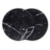 6-pack vändbara glasunderlägg svart marmor pu med hållare