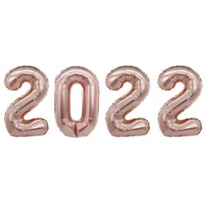 2022 Enorma Sifferballonger Roséguld För Nyår 102cm