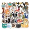 50-pack klistermärken dekaler scrapbook katter cats