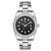 Iik Collection Diamond Klocka Silver Svart - Herrklocka Steel