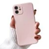 Iphone 12 Tunt Rosa Mobilskal Med Linsskydd 1mm Tpu