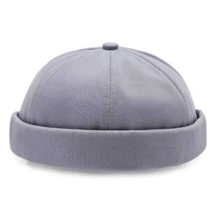 Grå Docker Hat Keps Rullad Skärm Mössa Beanie Sotarmössa