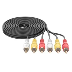 3x Rca-kabel Videokabel Hane Av Kabel 1,5m