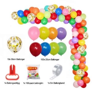 Ballongbåge Barnkalas Blandade Färger Komplett Ballonggirlang 5m