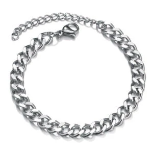 Justerbar Pansanlänk Kedjearmband Silver Kedja 7mm
