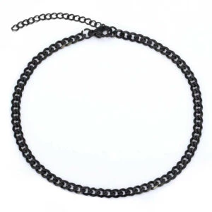 Justerbar Pansanlänk Kedjearmband Svart Kedja 3mm