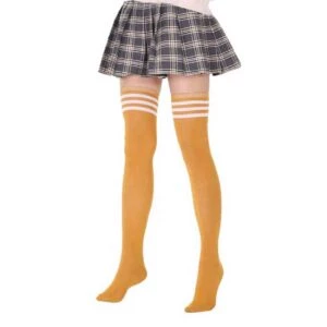 Randiga Knästrumpor Rosa Vita Ränder - Höga Strumpor