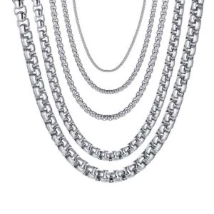 Silver Kedja Rostfritt Stål - Boxkedja Kedjehalsband