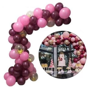 Ballongbåge Rosa Lila - Komplett Ballonggirlang 5m