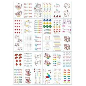 30-pack Temporära Fake Tatueringar Gnuggisar Färg