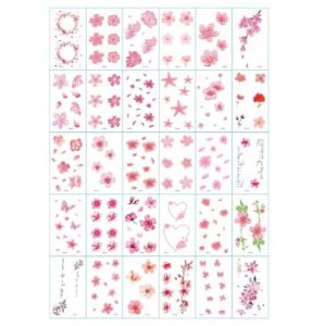 30-pack Temporära Fake Tatueringar Gnuggisar Sakura Blommor