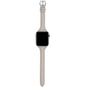Apple Watch 42/44/45 Läderarmband Grå Slim