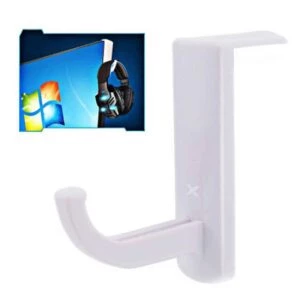 Självfästande Hörlurshållare För Montering På Datorskärm Vit