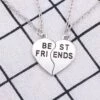Best friends halsband - vänskapshalsband för kompisar silver