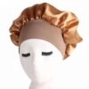 Sovmössa satin bonnet sleep cap guld brun one size
