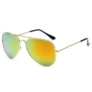 Solglasögon Pilot Guld Rött Spegelglas