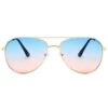 Solglasögon pilot dam guld blå tonat