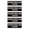 5-pack Ingen Reklam Tack Klistermärke Dekal Svart 3,5x10,5cm