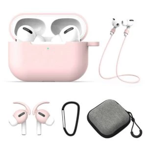 Airpods Pro Fodral Halsrem Earhooks Väska 5-i-1 Rosa