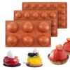 Silikonform 6 kulor halvklot bakform - is/choklad/geléform